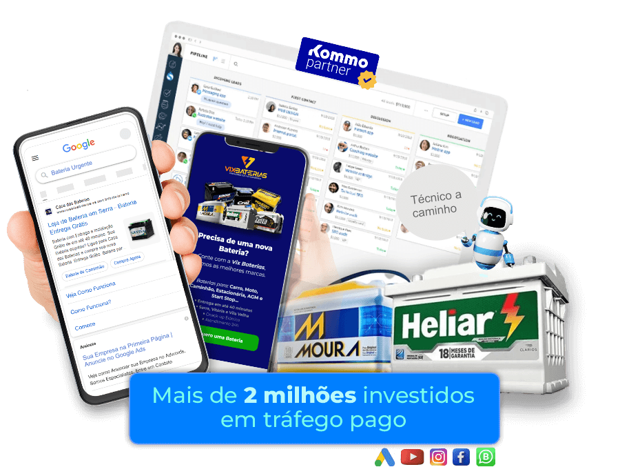 Tráfego Pago para loja de bateria